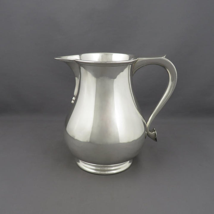 English Sterling Silver Water Pitcher - JH Tee Antiques