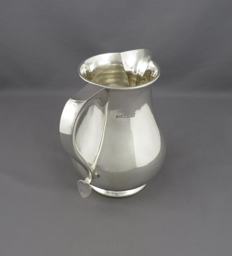 English Sterling Silver Water Pitcher - JH Tee Antiques