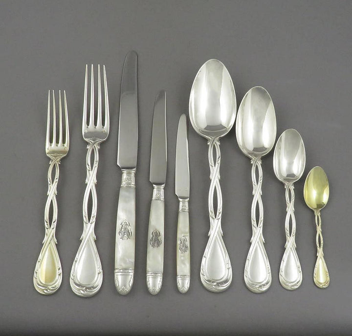 French 950 Silver Flatware Set - JH Tee Antiques