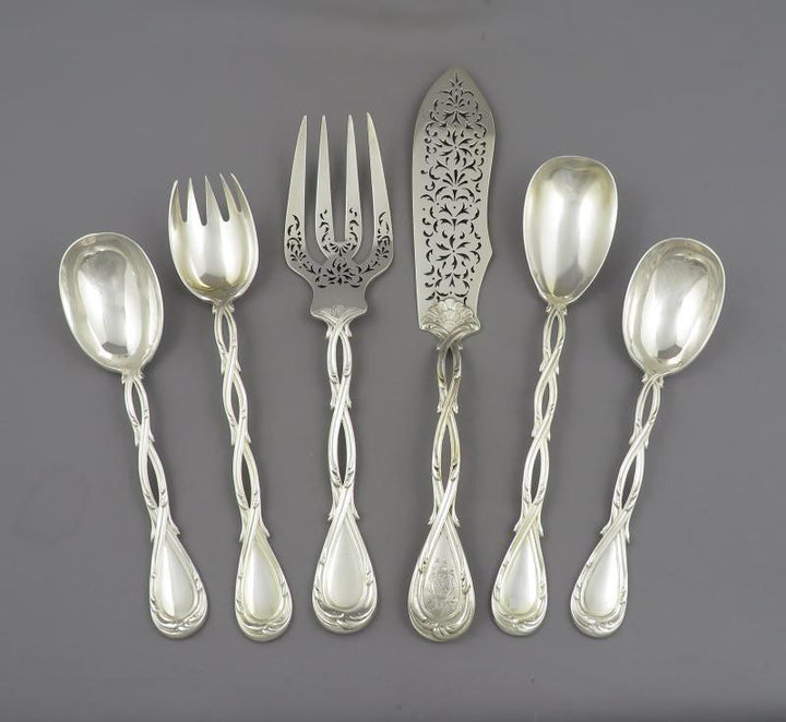 French 950 Silver Flatware Set - JH Tee Antiques
