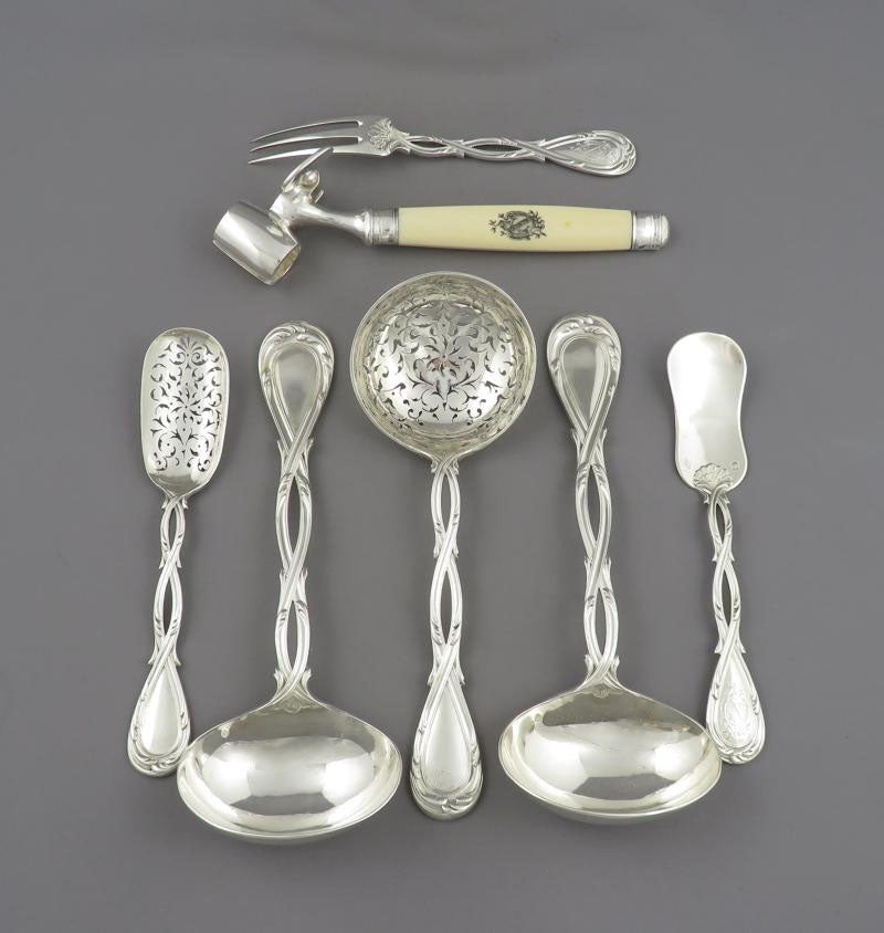 French 950 Silver Flatware Set - JH Tee Antiques