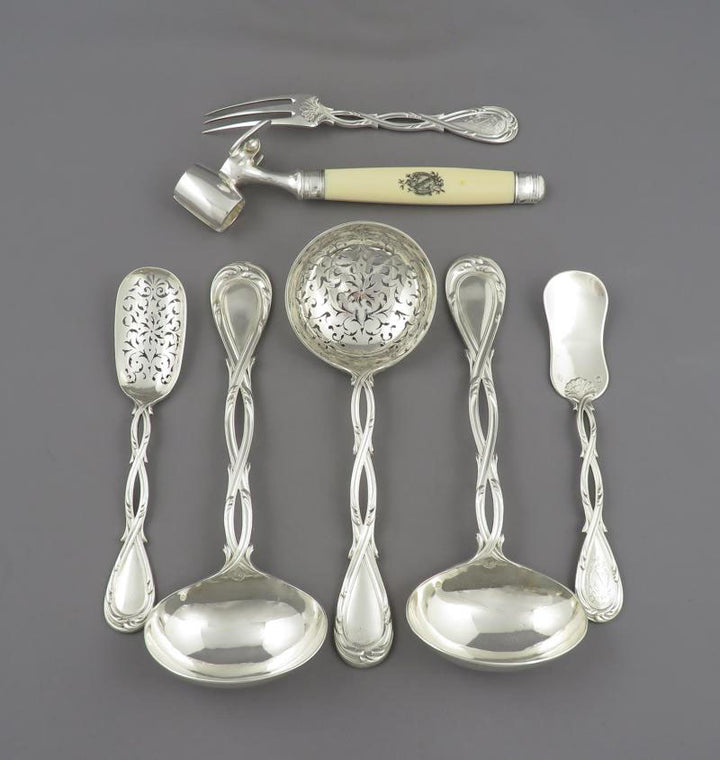 French 950 Silver Flatware Set - JH Tee Antiques