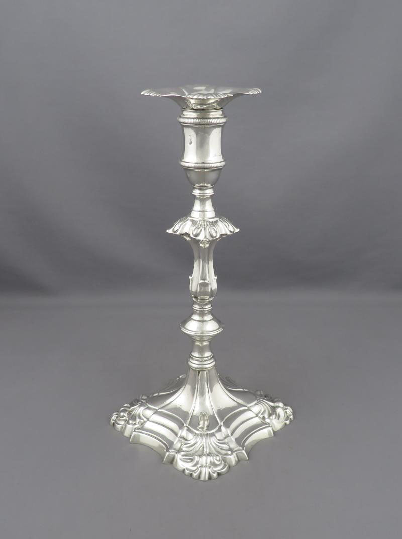 Pair of George III Silver Candlesticks - JH Tee Antiques