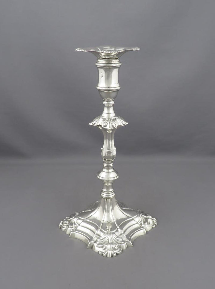 Pair of George III Silver Candlesticks - JH Tee Antiques