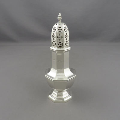 Octagonal Sterling Silver Sugar Caster - JH Tee Antiques