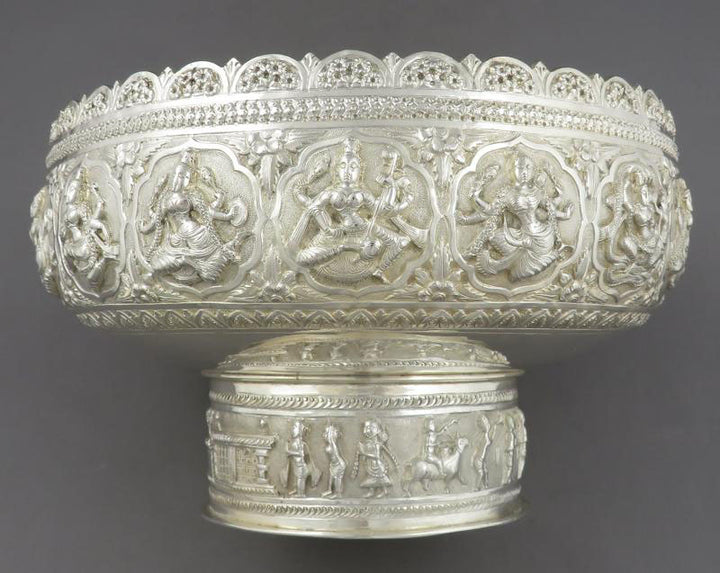 Indian Sterling Silver Bowl - JH Tee Antiques