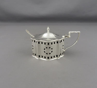English Sterling Silver Mustard Pot - JH Tee Antiques
