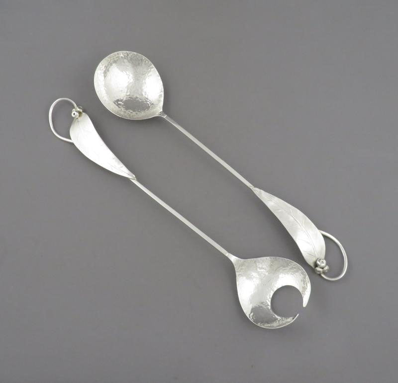 Australian Sterling Salad Servers - JH Tee Antiques