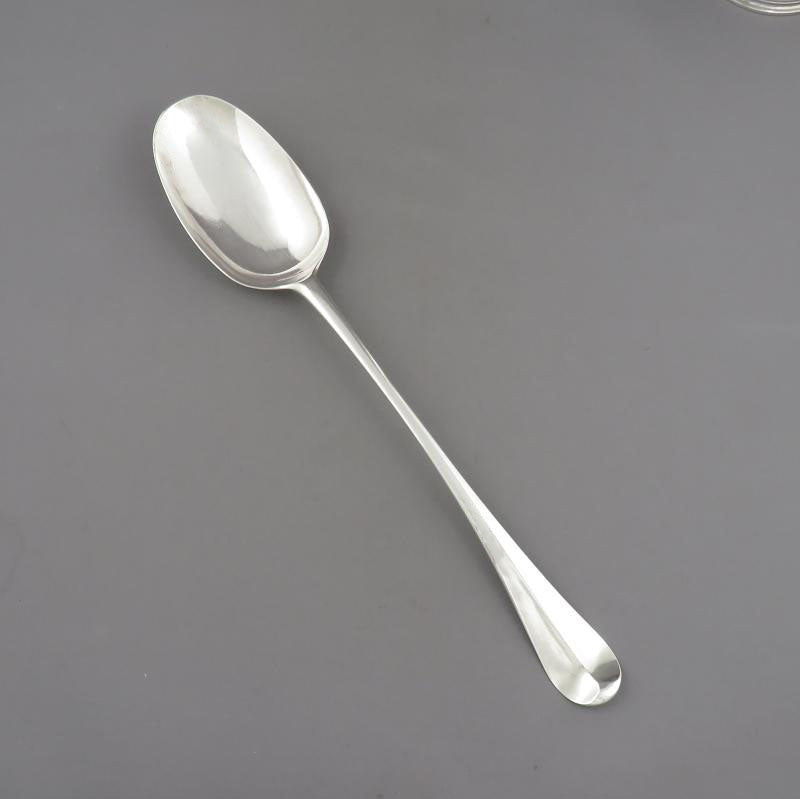 George II Rat Tail Silver Stuffing Spoon - JH Tee Antiques