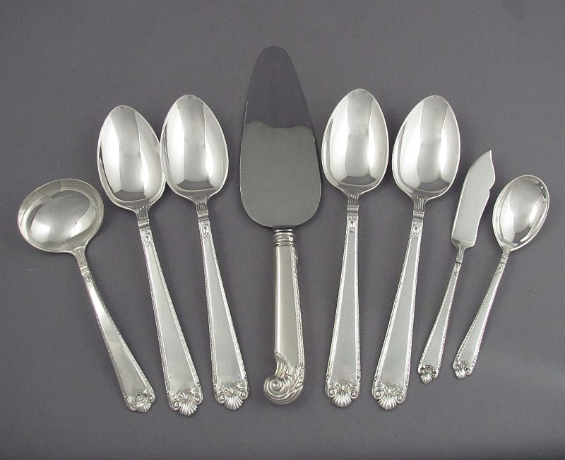 Birks Sterling George II Flatware Service for 12 - JH Tee Antiques