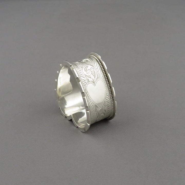 Heart Shaped Silver Napkin Rings - JH Tee Antiques