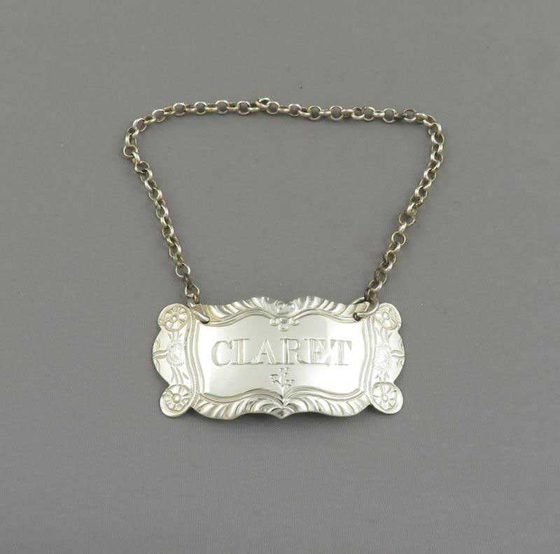 George III Silver Claret Label - JH Tee Antiques