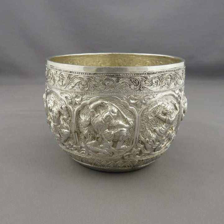 Indian Figural Silver Bowl - JH Tee Antiques