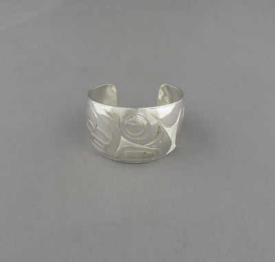 Northwest Coast Silver Engraved Bracelet - JH Tee Antiques