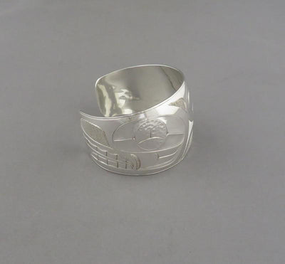 Northwest Coast Silver Engraved Bracelet - JH Tee Antiques