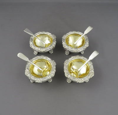 Set of Four William IV Sterling Silver Salts