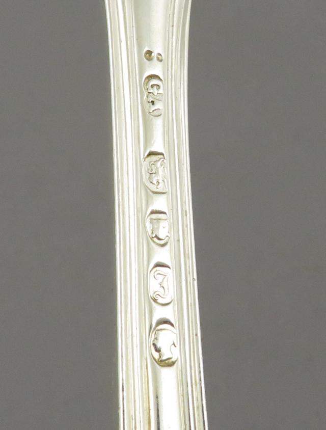 6 Fiddle Thread &amp; Shell Pattern Silver Dinner Forks - JH Tee Antiques