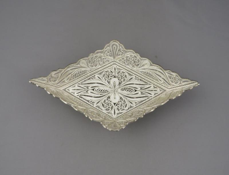 Filigree Silver Bon Bon Dish - JH Tee Antiques