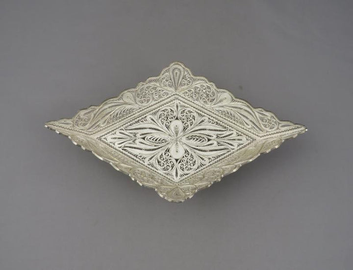 Filigree Silver Bon Bon Dish - JH Tee Antiques