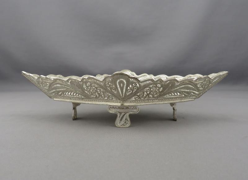 Filigree Silver Bon Bon Dish - JH Tee Antiques