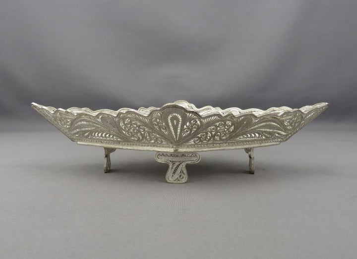 Filigree Silver Bon Bon Dish - JH Tee Antiques