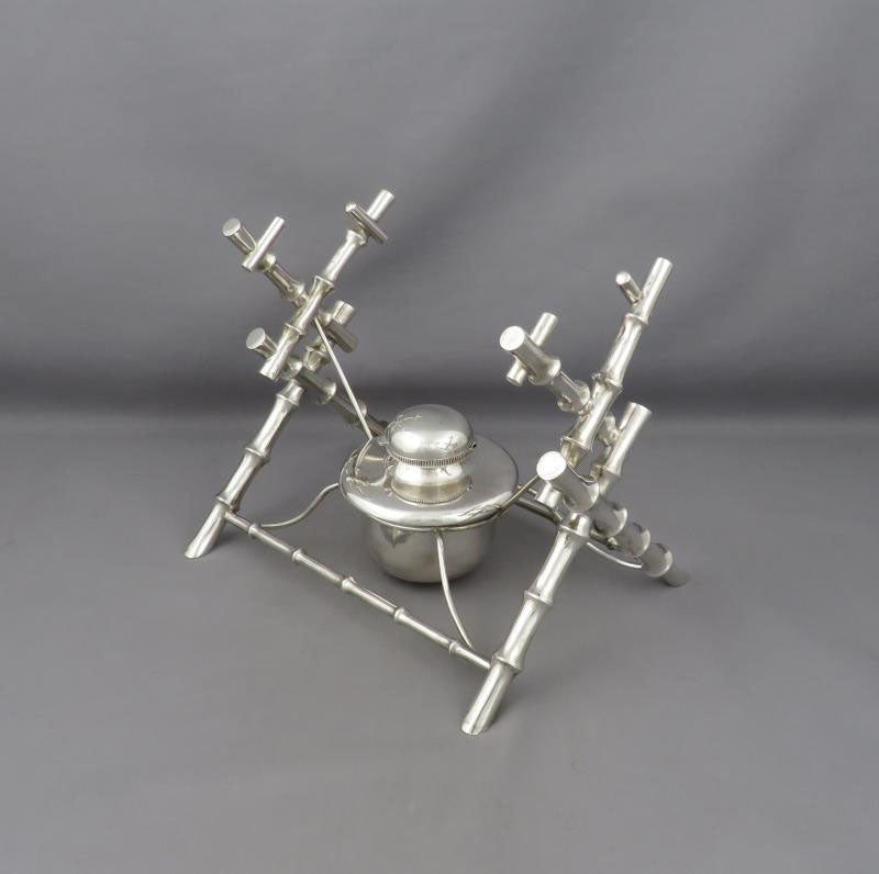 Chinese Export Silver Kettle on Stand - JH Tee Antiques