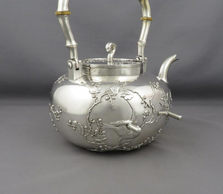 Chinese Export Silver Kettle on Stand - JH Tee Antiques