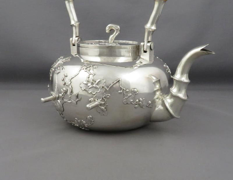 Chinese Export Silver Kettle on Stand - JH Tee Antiques