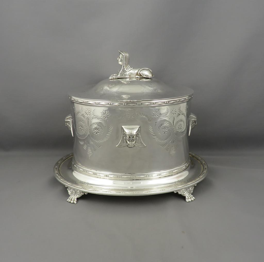 Victorian Silver Plated Biscuit Box - JH Tee Antiques