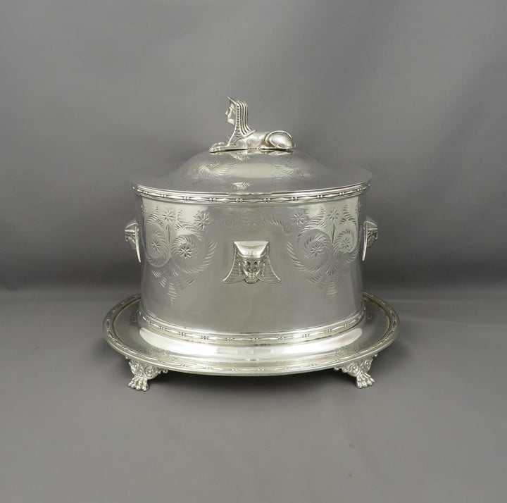 Victorian Silver Plated Biscuit Box - JH Tee Antiques