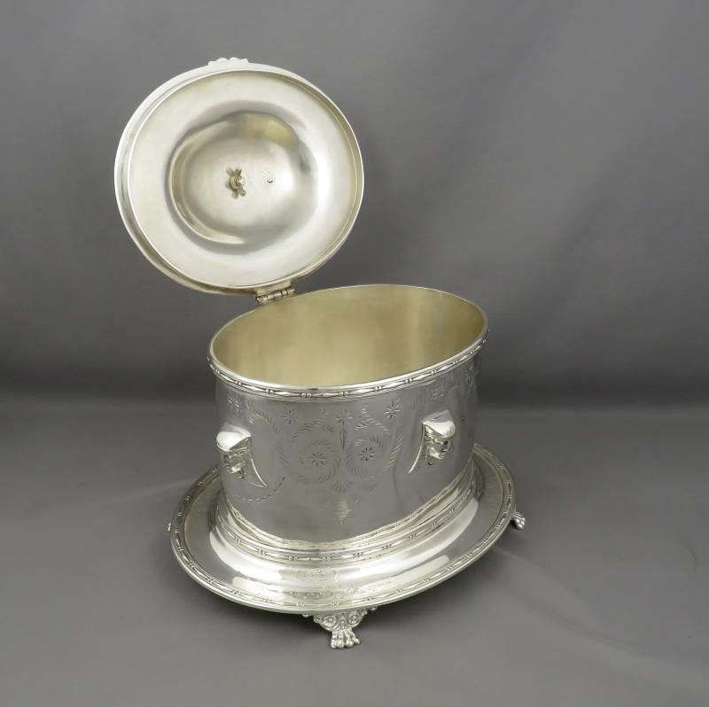 Victorian Silver Plated Biscuit Box - JH Tee Antiques