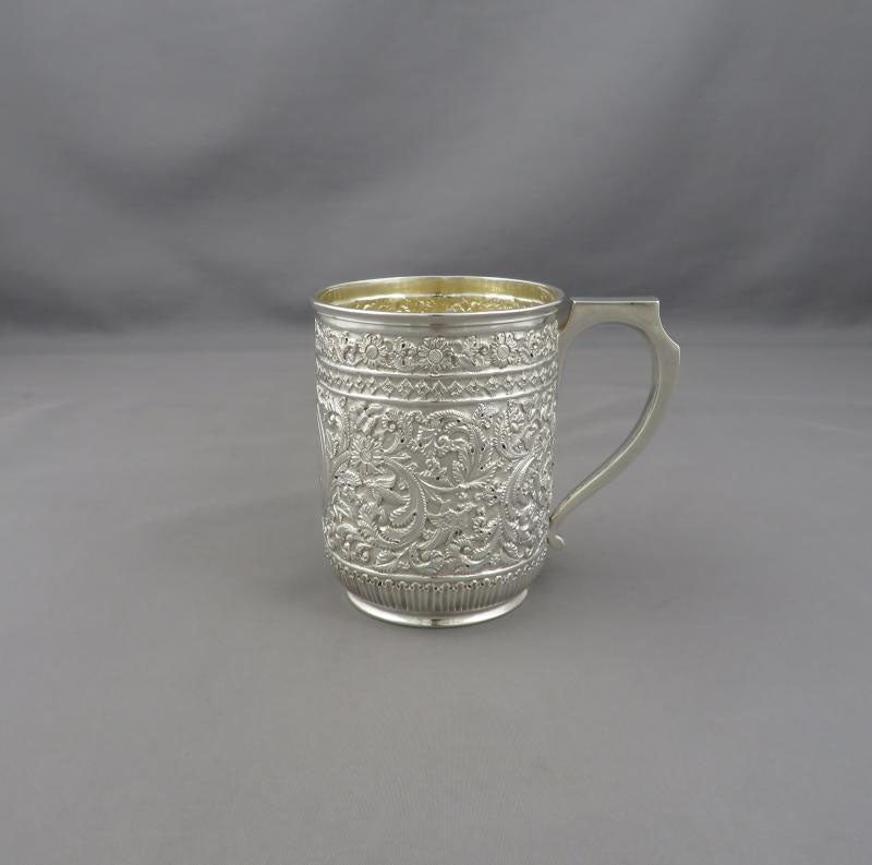 Victorian Kutch Style Silver Mug - JH Tee Antiques