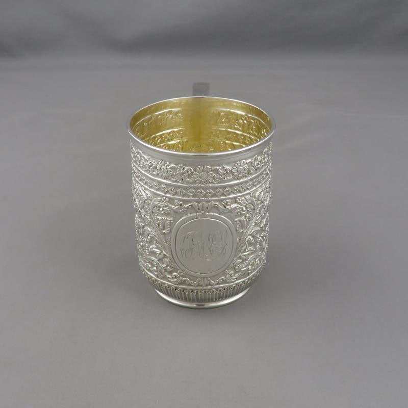 Victorian Kutch Style Silver Mug - JH Tee Antiques