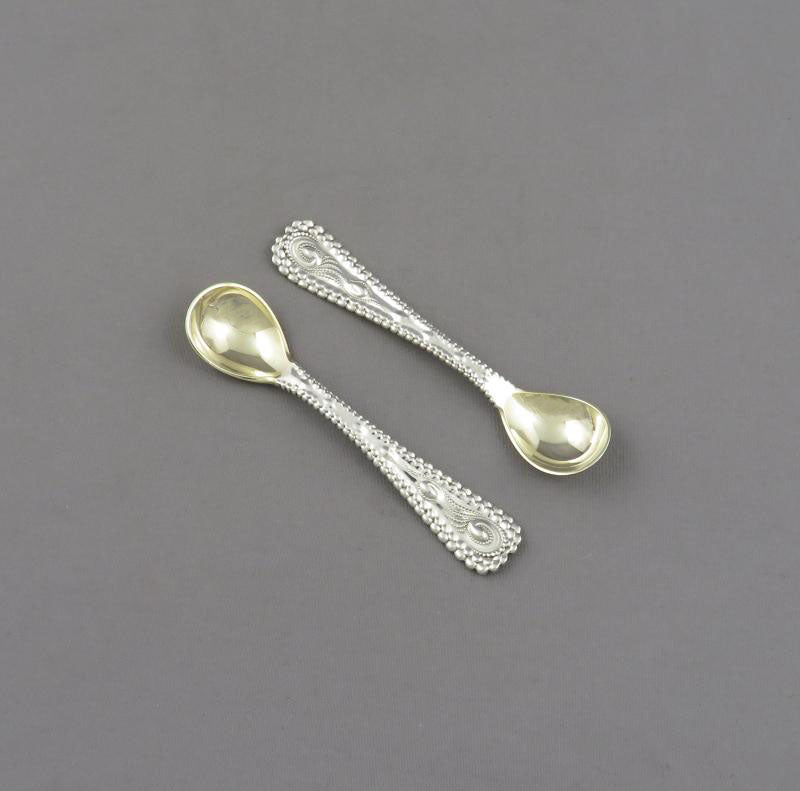 Pair of Tiffany Sterling Silver Salt Spoons - JH Tee Antiques