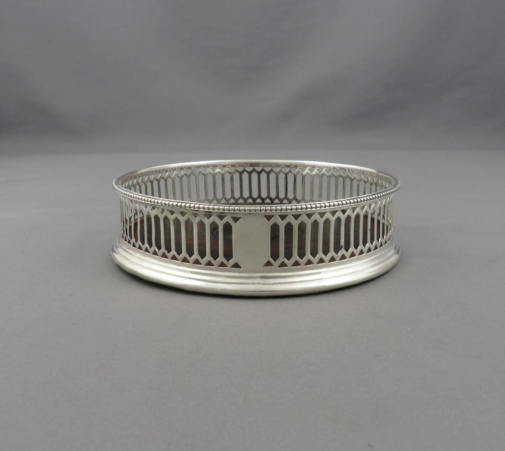 George III Sterling Silver Wine Coasters - JH Tee Antiques