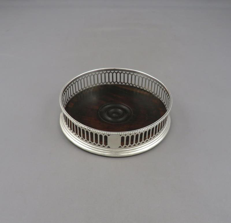 George III Sterling Silver Wine Coasters - JH Tee Antiques