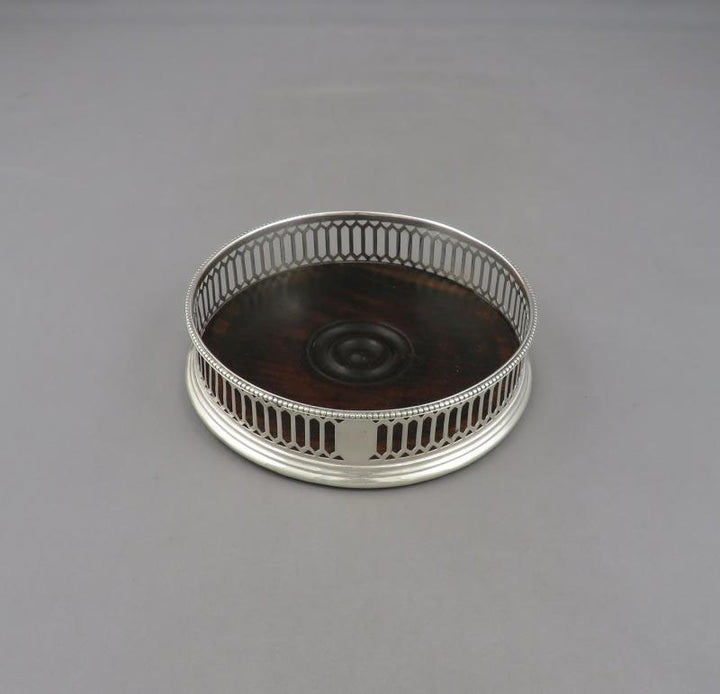 George III Sterling Silver Wine Coasters - JH Tee Antiques
