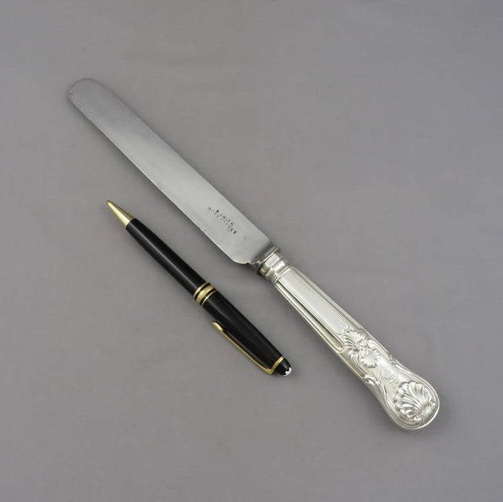 12 Victorian Silver Dessert Knives Kings Pattern - JH Tee Antiques