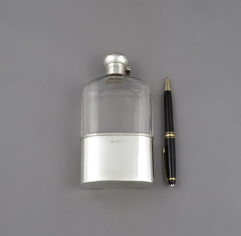 Victorian Sterling Silver Flask - JH Tee Antiques