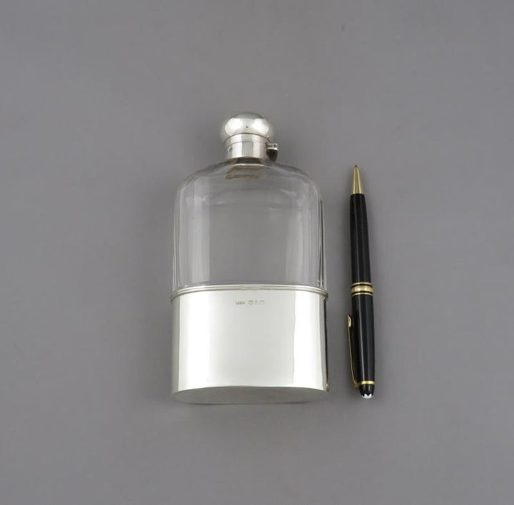 Victorian Sterling Silver Flask - JH Tee Antiques
