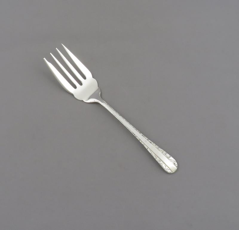 Birks Rose Bower Pattern Sterling Salad Fork - JH Tee Antiques