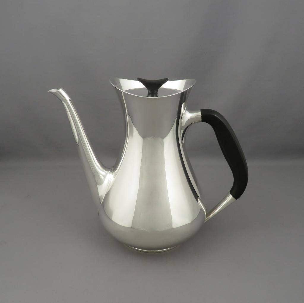 Danish Sterling Silver Tea Set - JH Tee Antiques