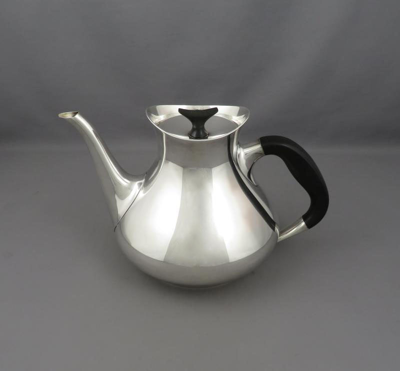 Danish Sterling Silver Tea Set - JH Tee Antiques