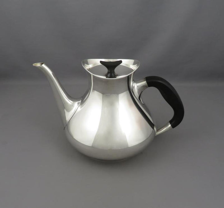 Danish Sterling Silver Tea Set - JH Tee Antiques
