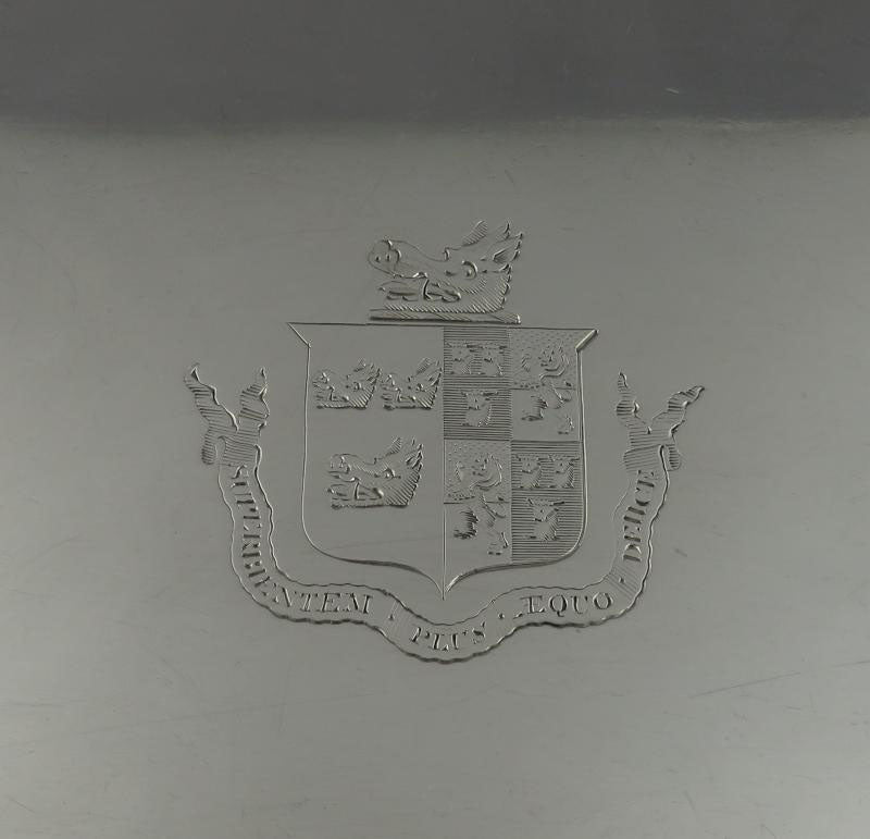 George III Sterling Silver Oval Salver - JH Tee Antiques