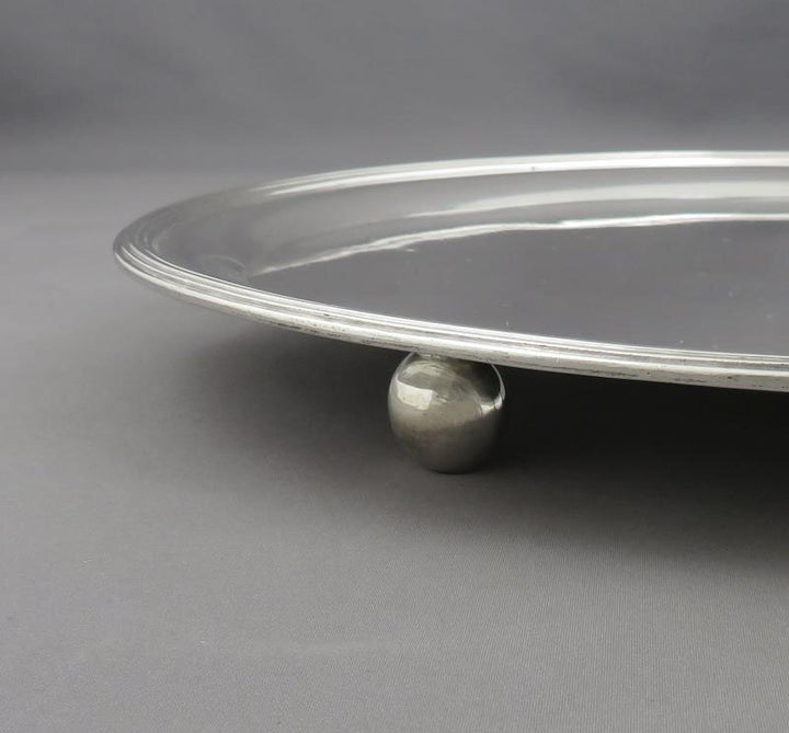 George III Sterling Silver Oval Salver - JH Tee Antiques