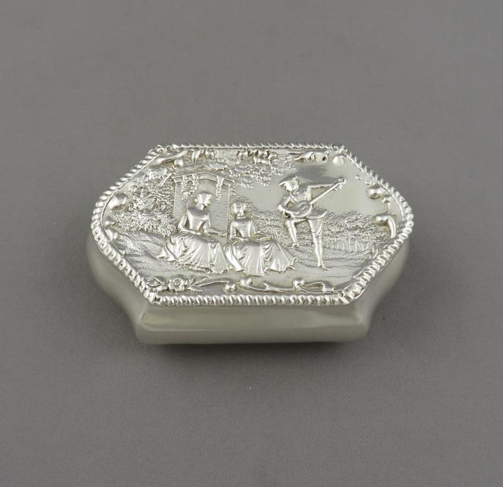 Victorian Sterling Silver Trinket Box - JH Tee Antiques