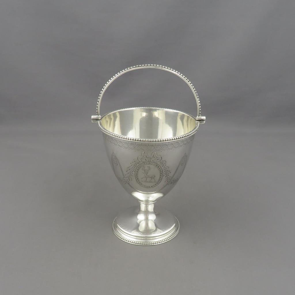 George III Sterling Silver Sugar Basket - JH Tee Antiques