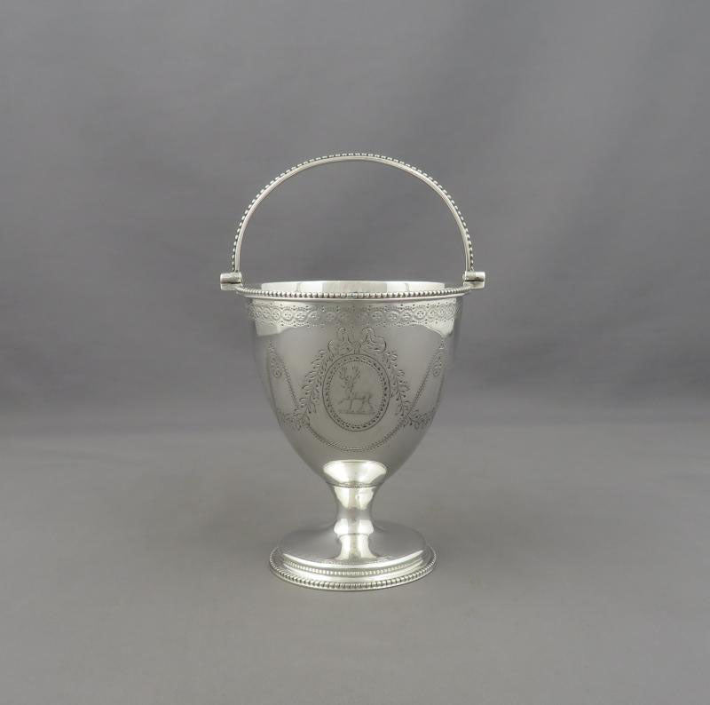 George III Sterling Silver Sugar Basket - JH Tee Antiques