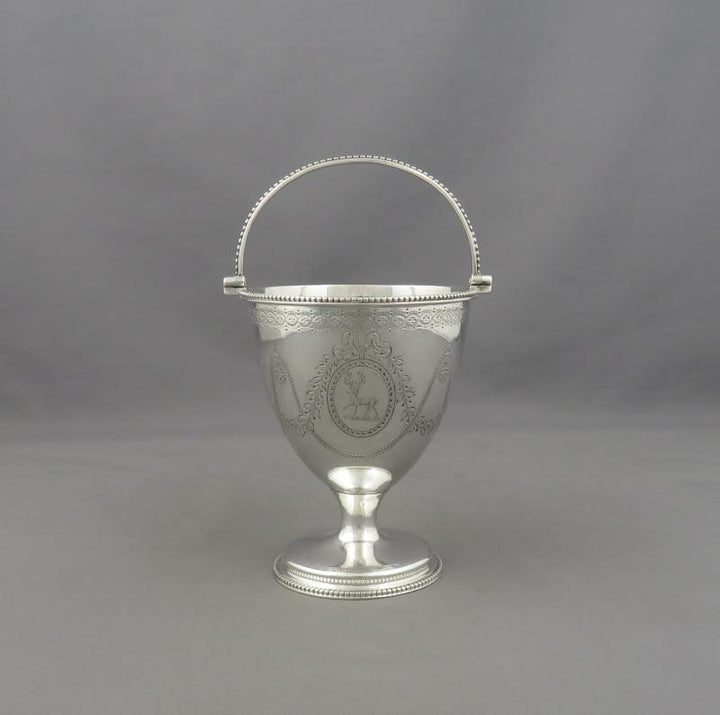 George III Sterling Silver Sugar Basket - JH Tee Antiques